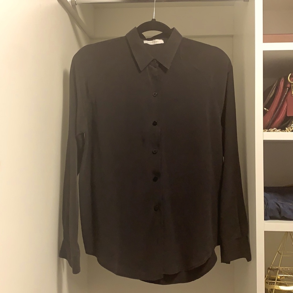 Black Everlane Silk Button Down